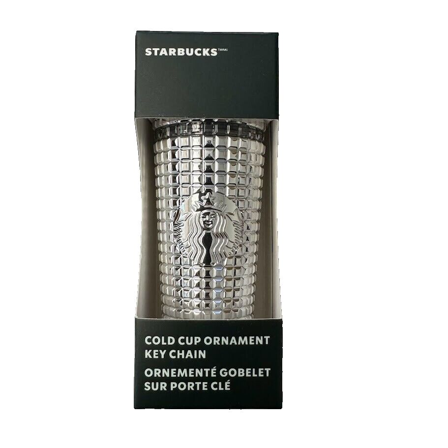 Starbucks 2023 Silver Cold Cup Ornament Key Chain 100% AUTHENTIC SEALED