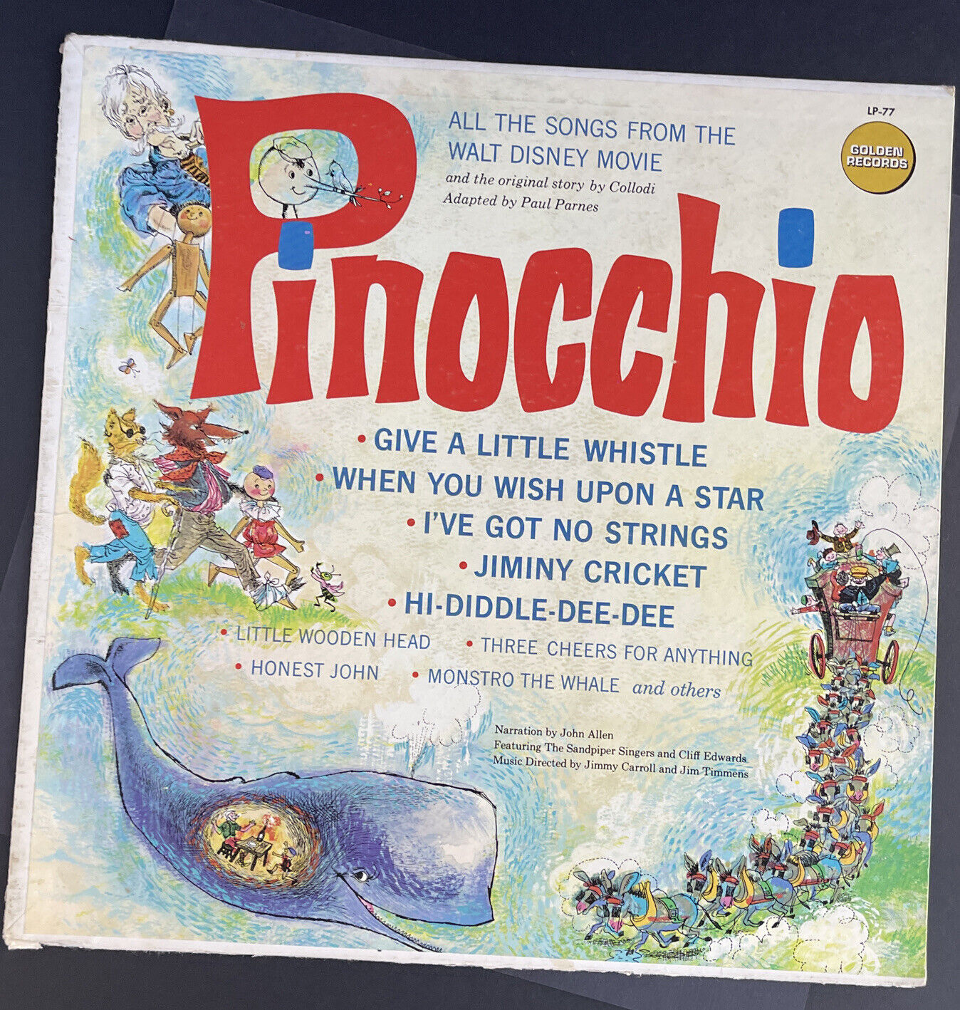 Vintage Disney’s PINOCCHIO 1962 All The Songs From The Walt Disney Movie