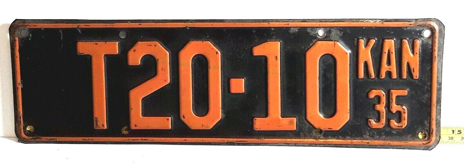 KANSAS - 1935 TRUCK license plate - good looking original, from Marshall County