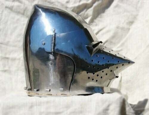 SCA HNB Helmet Steel Medieval Combat Bascinet Helmet Pig Face Helmet