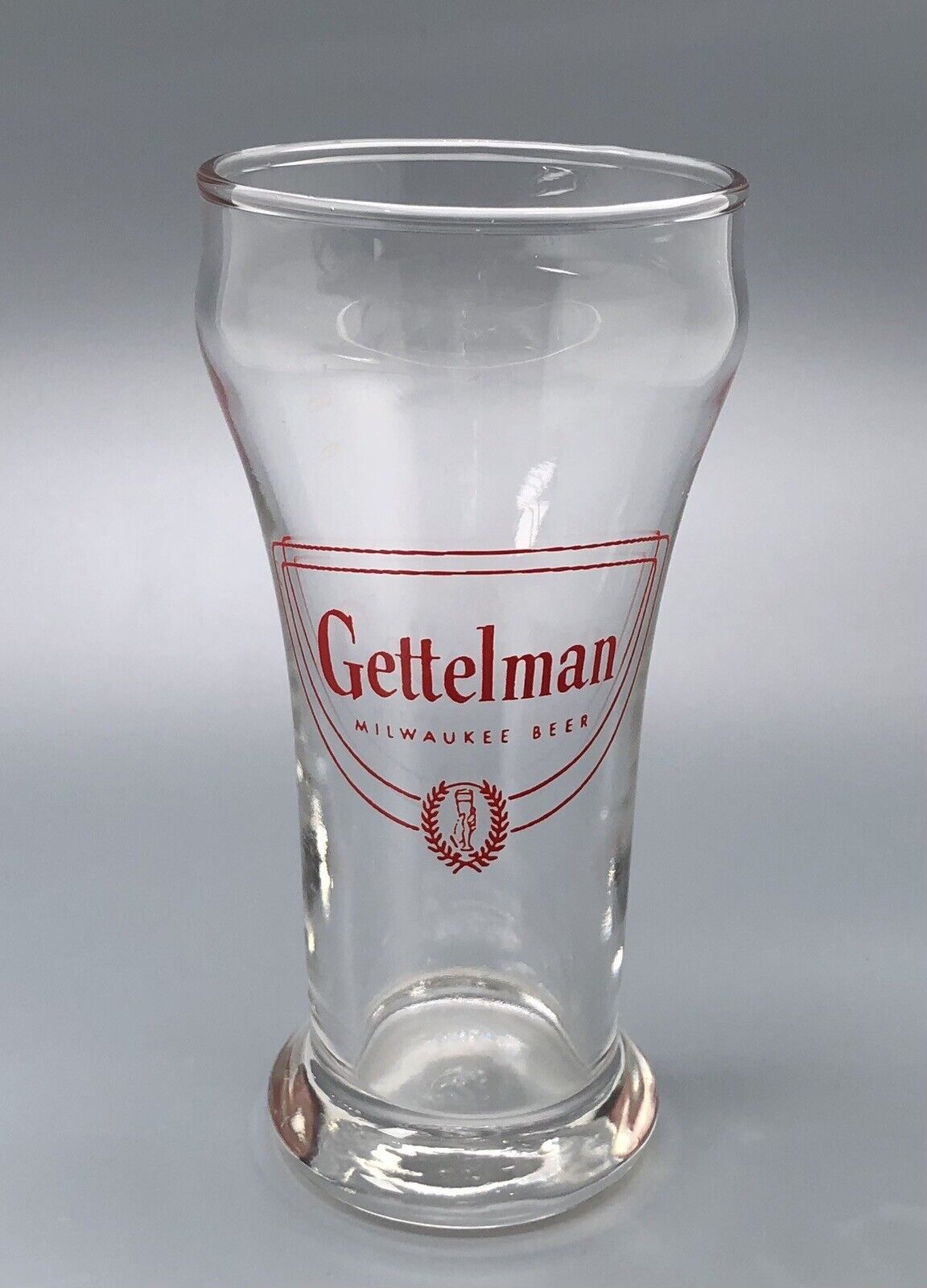 Gettelman Beer Sham Glass / Vtg Barware Advertising / Man Cave Home Bar Decor