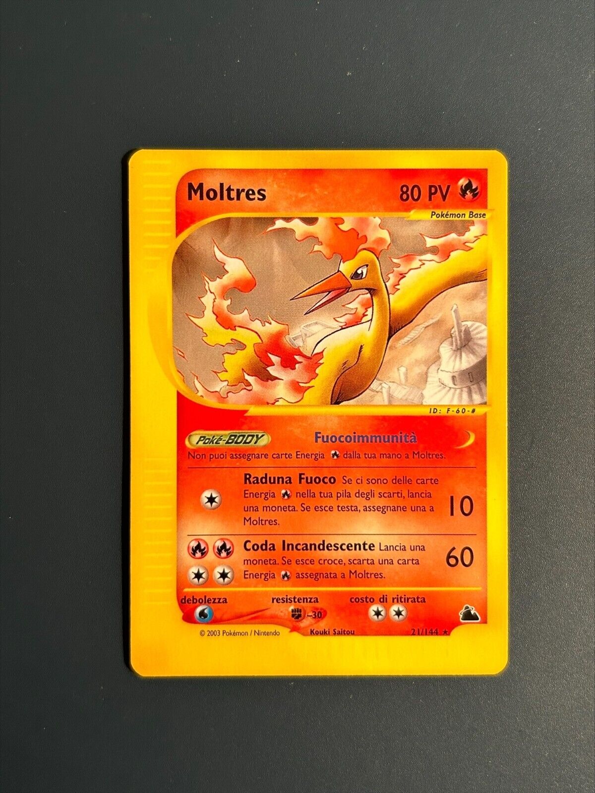 Moltres 21/144 Skyridge Pokémon Card Vintage ITA