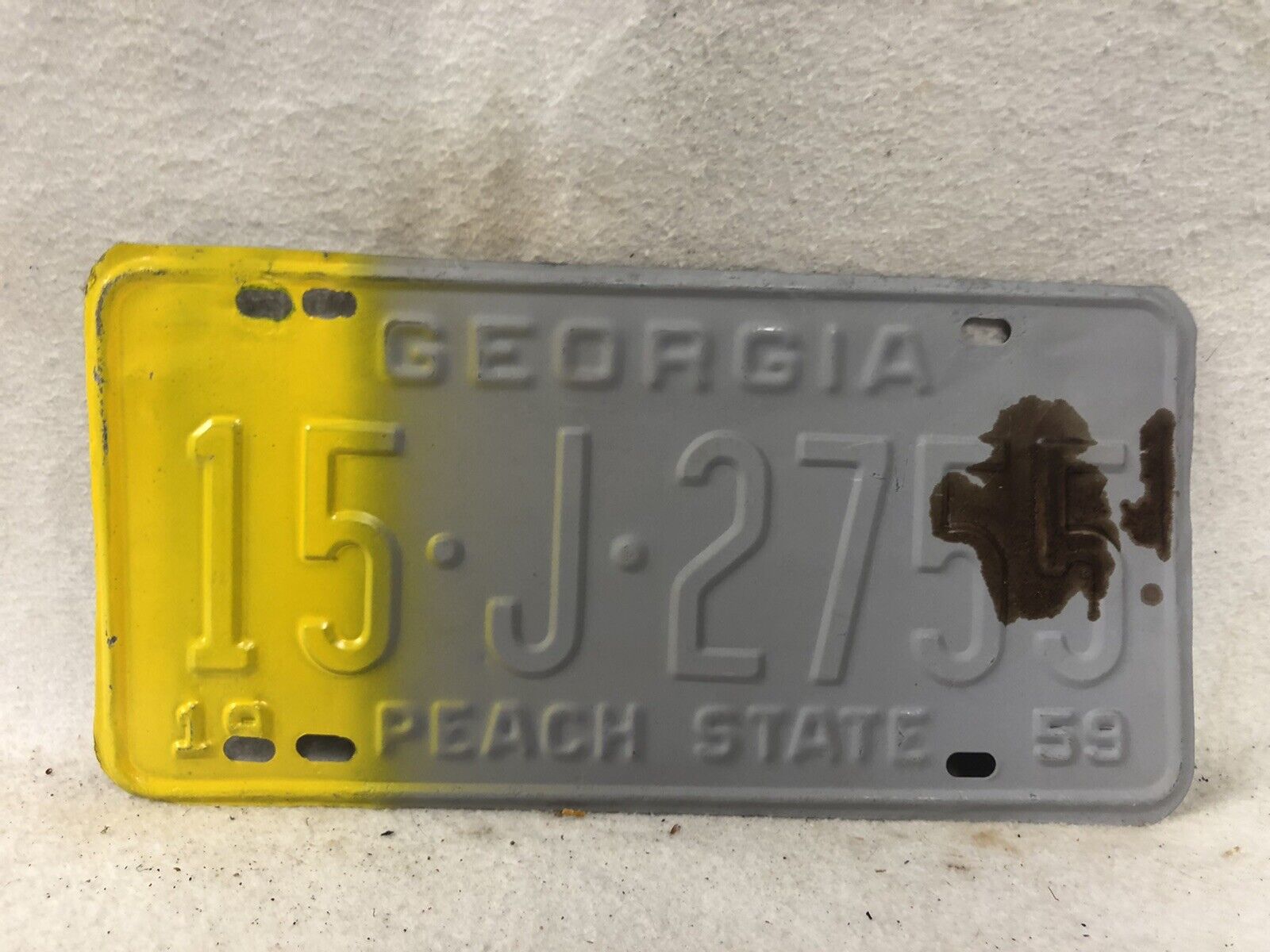 Vintage 1959 Georgia License Plate ~ Primed