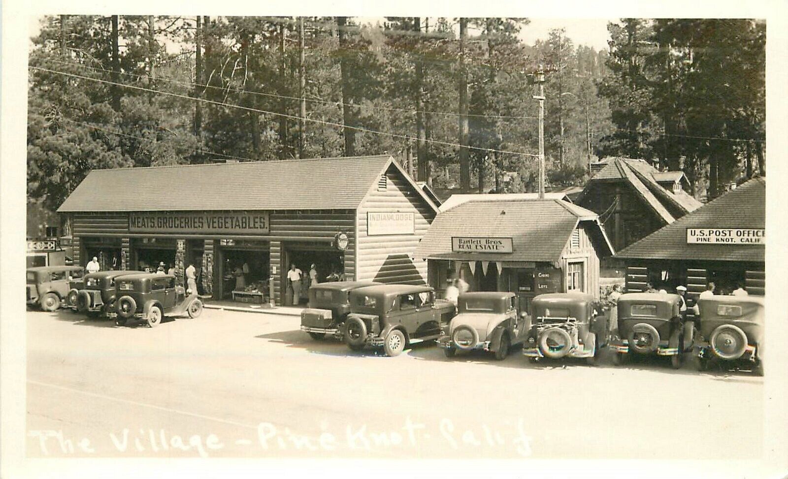 Postcard RPPC California Pine Knot automobiles 23-2362
