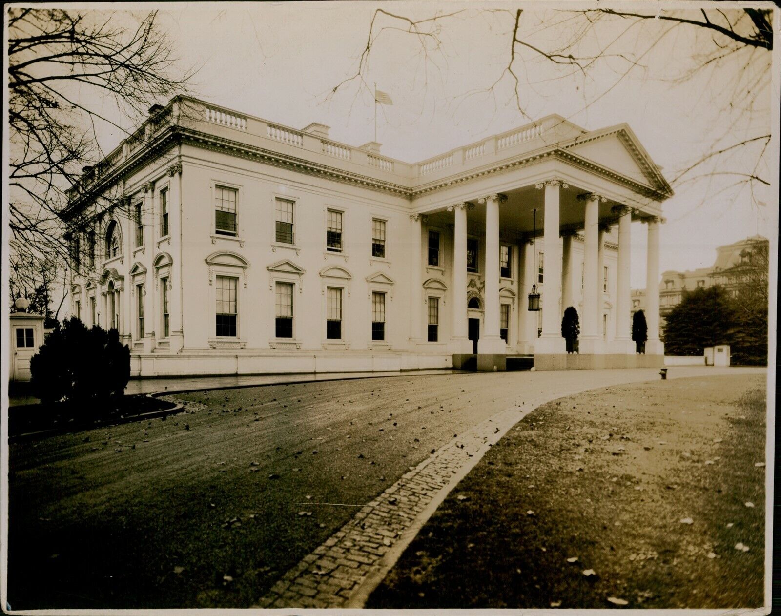 GA43 Original Photo NORTH PORTICO White House Historic Washington DC Building