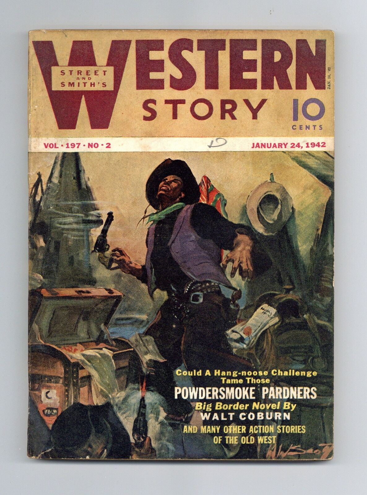 Western Story Magazine Pulp 1st Series Jan 24 1942 Vol. 197 #2 VG+ 4.5