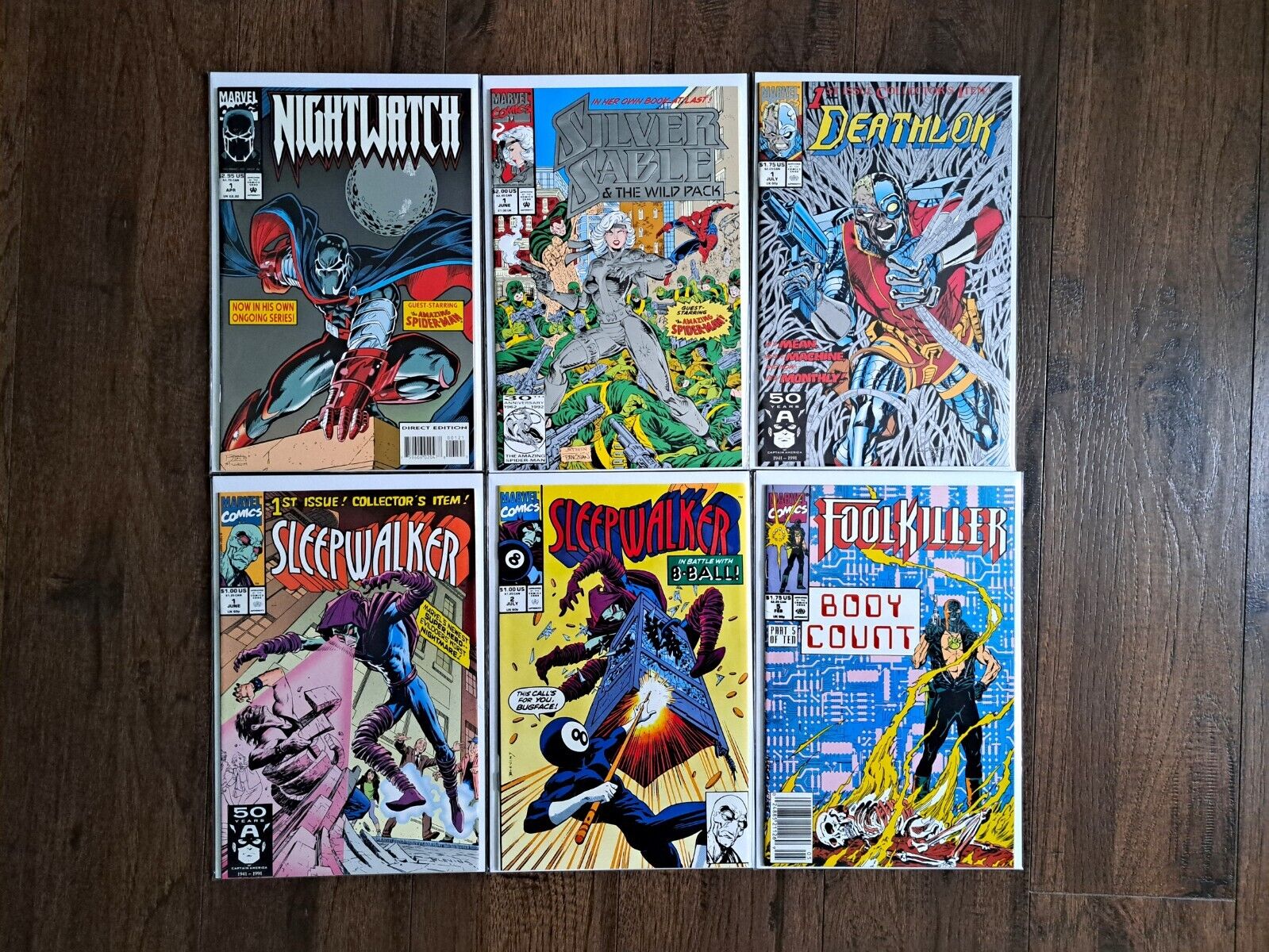 Marvel Comic lot of 6: Sleepwalker #1,2/Deathlok #1/Silver Sable #1/Nightwatch 1