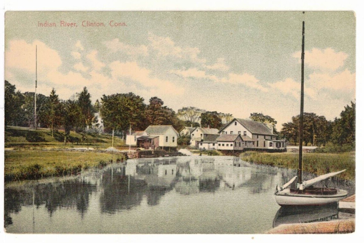 c1910 PC: Scenic View of Indian River – Clinton, Connecticut