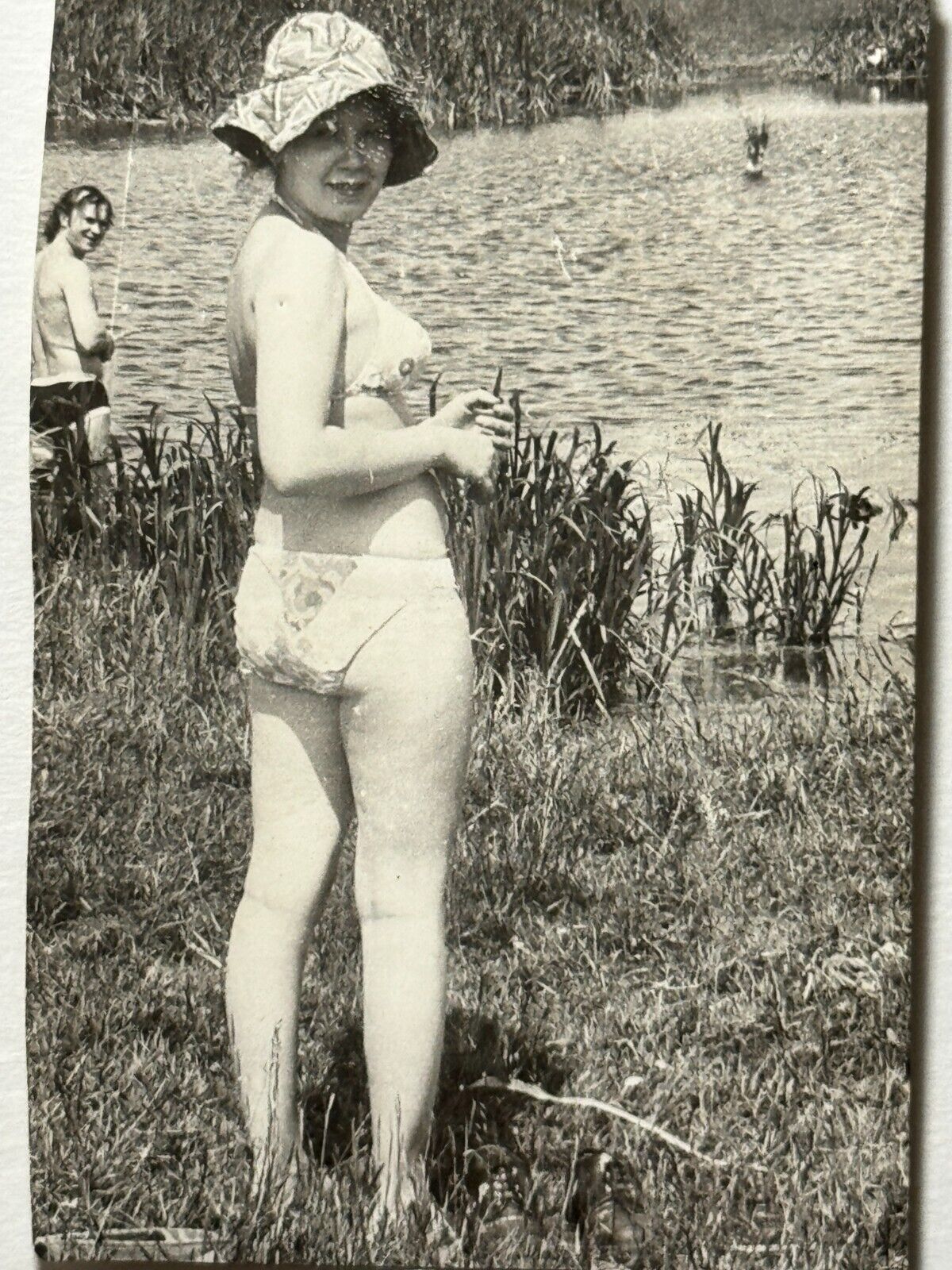 1960s Vintage Photo Ukrainian Young Woman Bikini Beach Portrait Snapshot