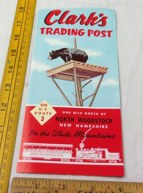 Clark's Trading Post North Woodstock New Hampshire 1960s travel pamphlet Route 3