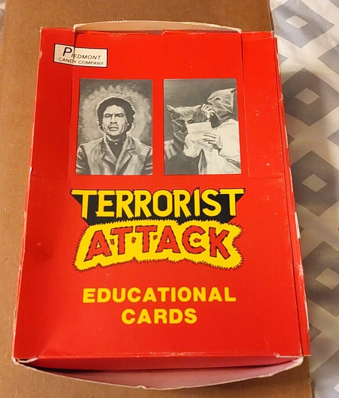 1986/1987 Terrorists Attack Educational cards Full box w/36 packs Piedmont Candy