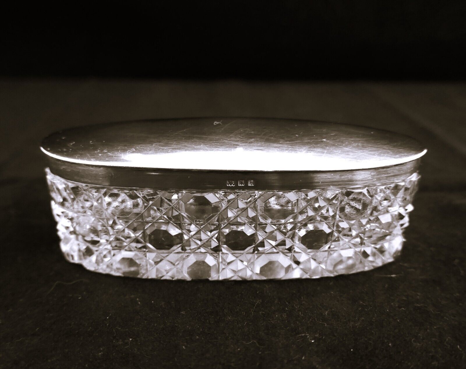 Antique HENRY PERKINS & Sons London Vanity Dresser BOX Sterling silver lid