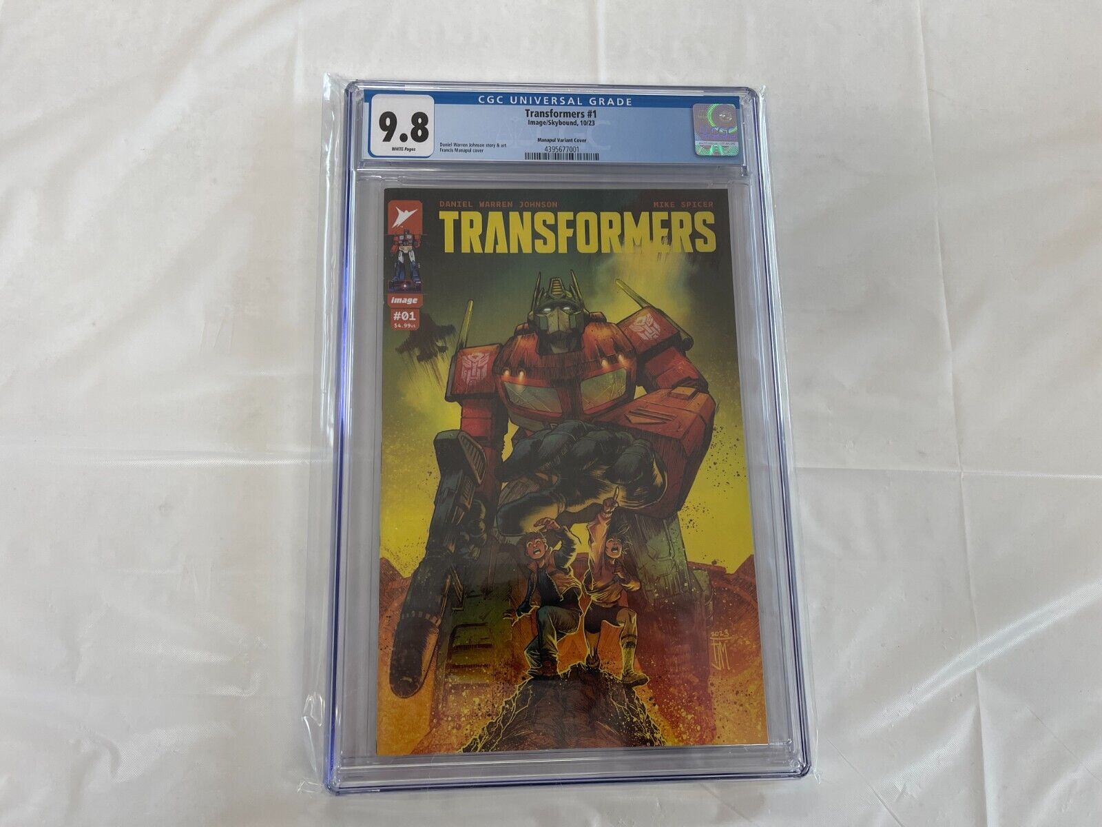 Transformers #1 CGC 9.8 Manapul 1:50 Variant Cover Optimus Image/Skybound 2024