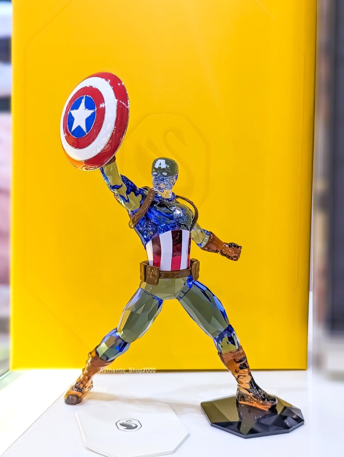 New 100% SWAROVSKI Brand Marvel Captain America Crystal Figurine in Box 5676135
