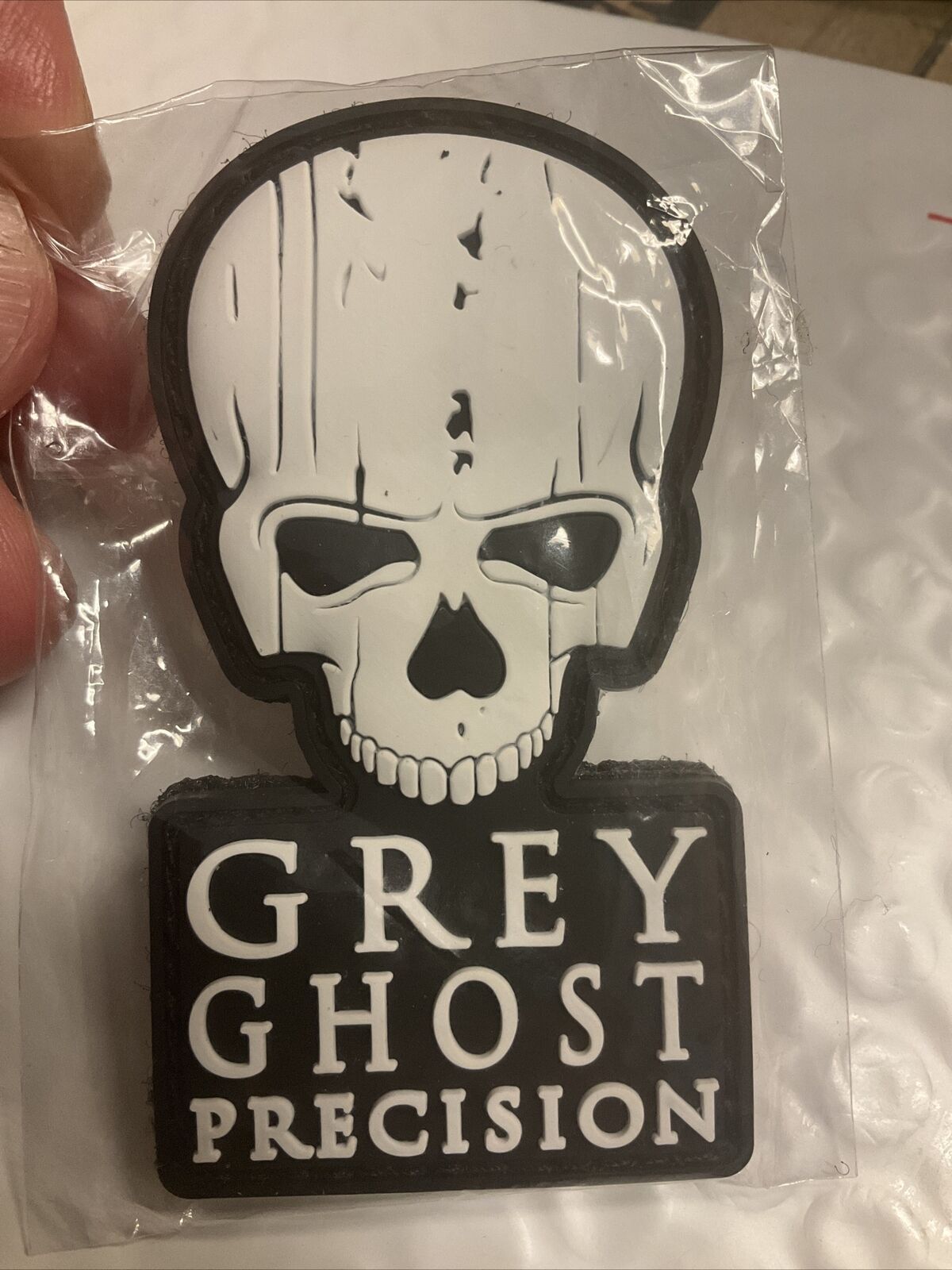 Grey Ghost Precision Skull Morale PVC Patch Hook & Loop New 3 Inches