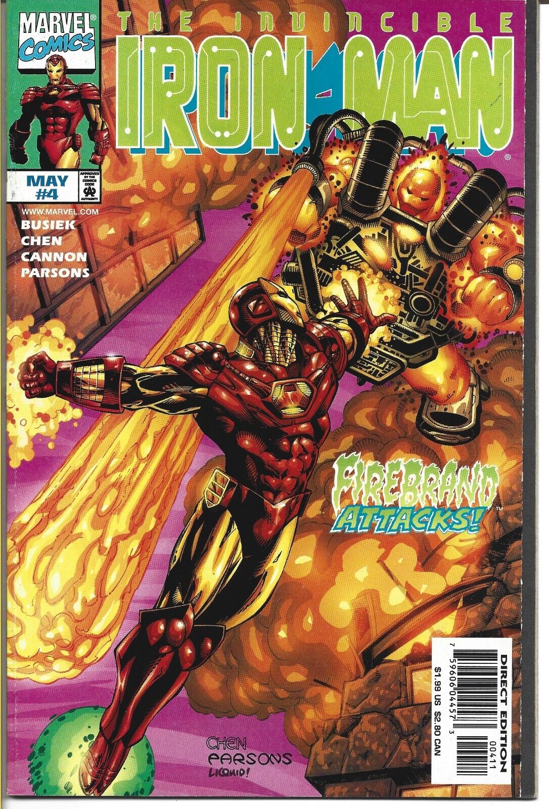 THE INVINCIBLE IRON MAN #4 MARVEL COMICS 1998 BAGGED & BOARDED