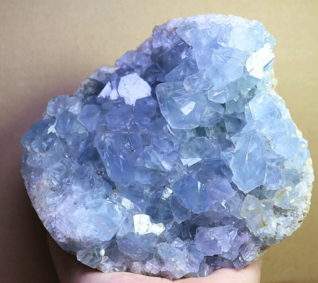 5.79lb Natural Gorgeous Blue Celestite Egg Geode Quartz Crystal Reiki Healing