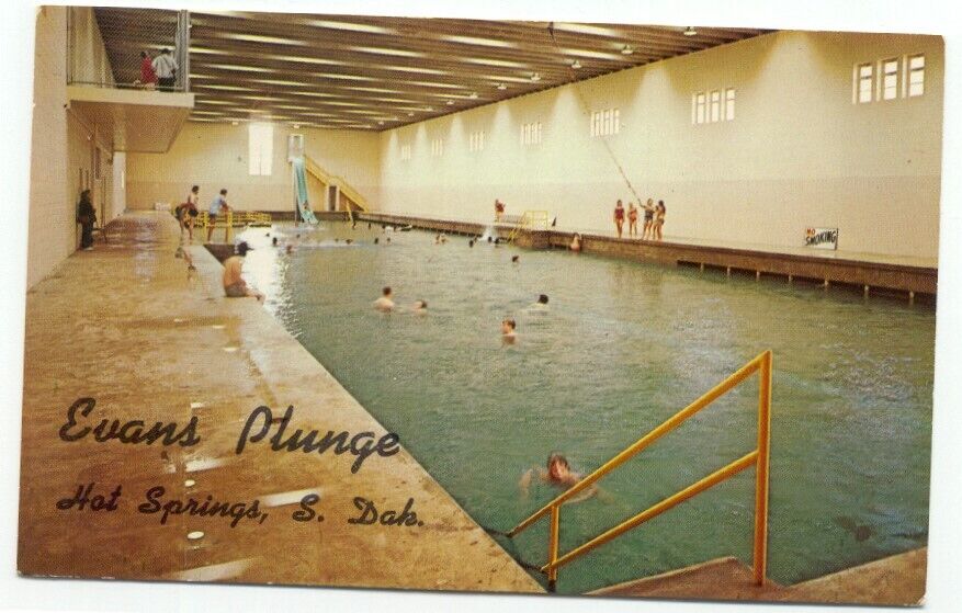 Hot Springs SD Evans Plunge Spring Fed Pool Postcard South Dakota