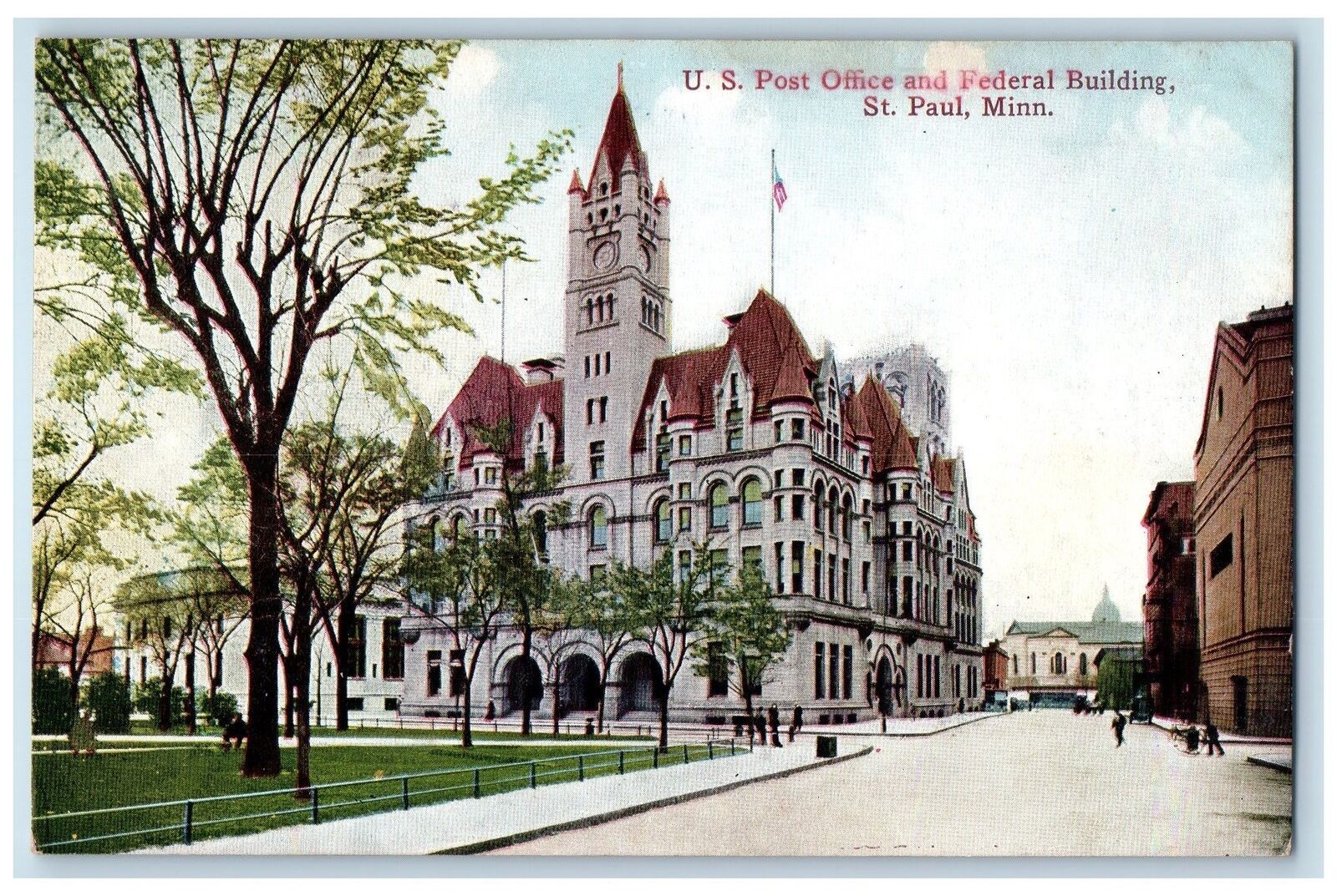 c1950\'s US Post Office & Federal Building Tower St. Paul Minnesota MN Postcard