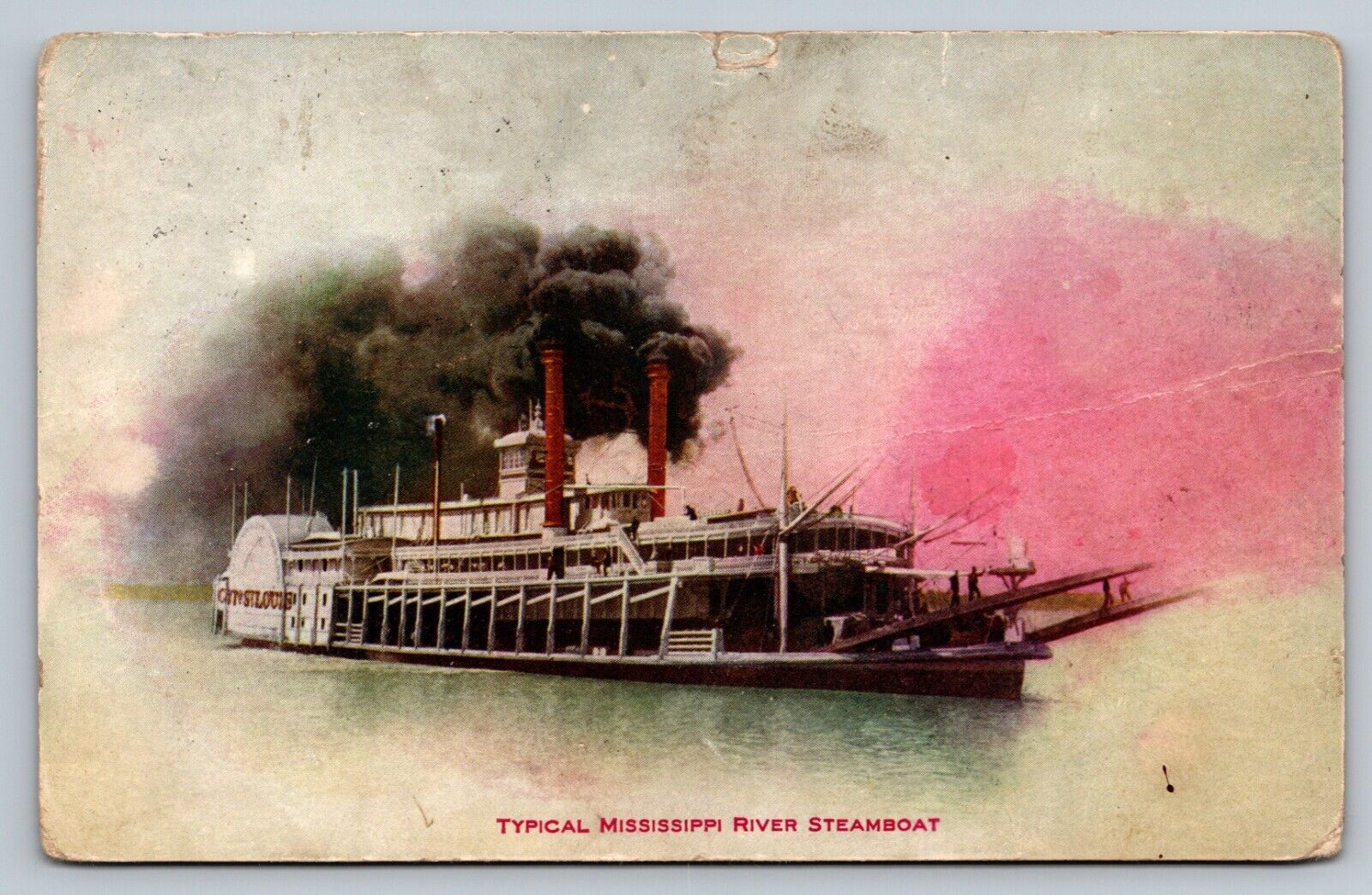Postcard Typical Mississippi River Steamboat - circa 1910