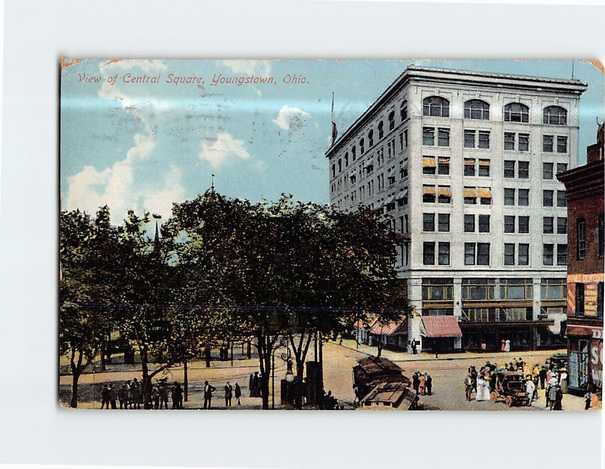 Postcard View of Central Square Youngstown Ohio USA