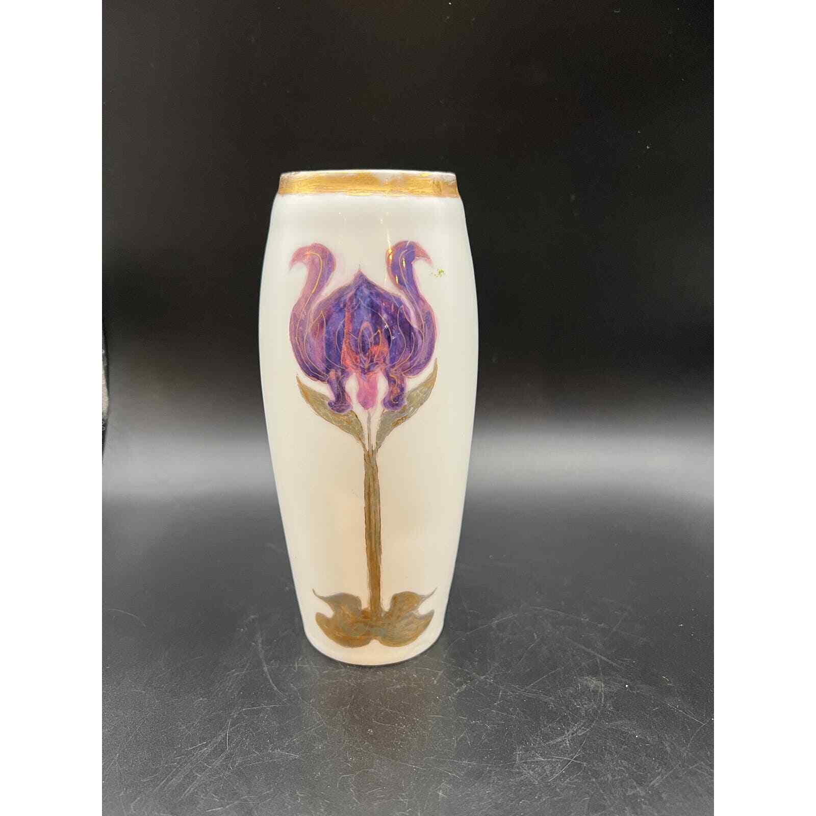 Very Old Porcelain Vase Iris Hand Painted Bavaria 2488