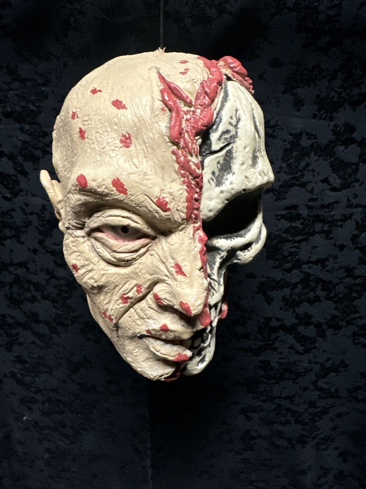 Horror Zombie Half Face Dead Corpse Halloween Scars Haunted House Prop