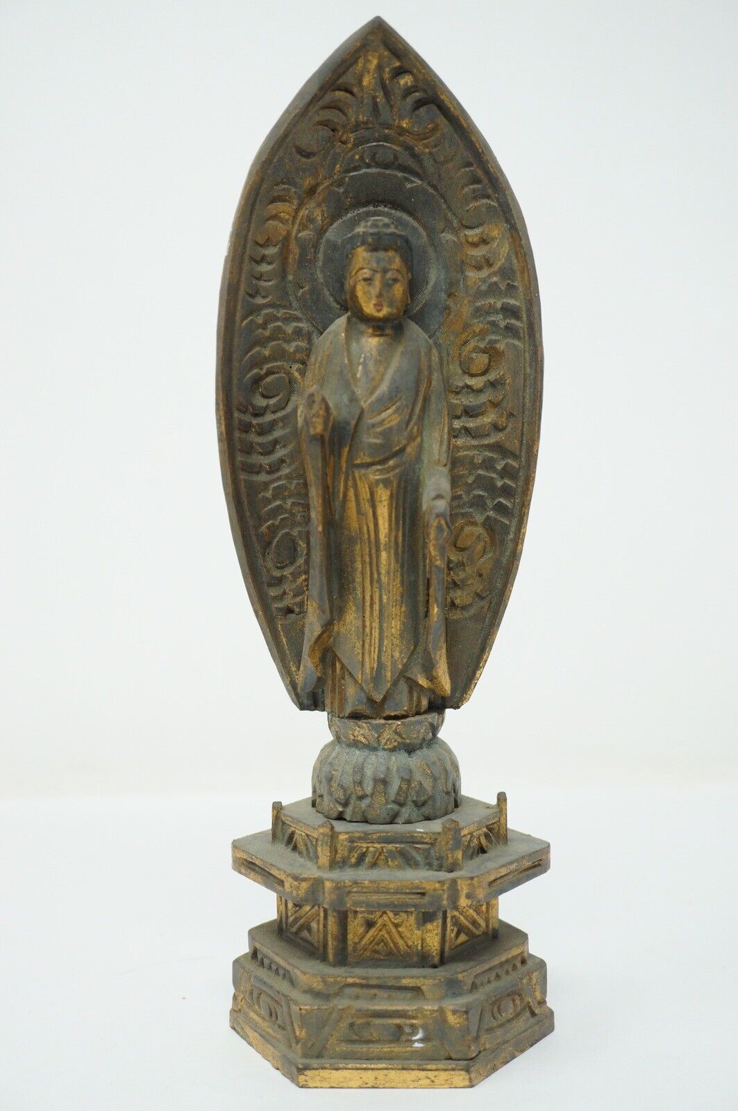Japanese Buddha Figure Antique Wooden Buddha Original from Japan 0430E2