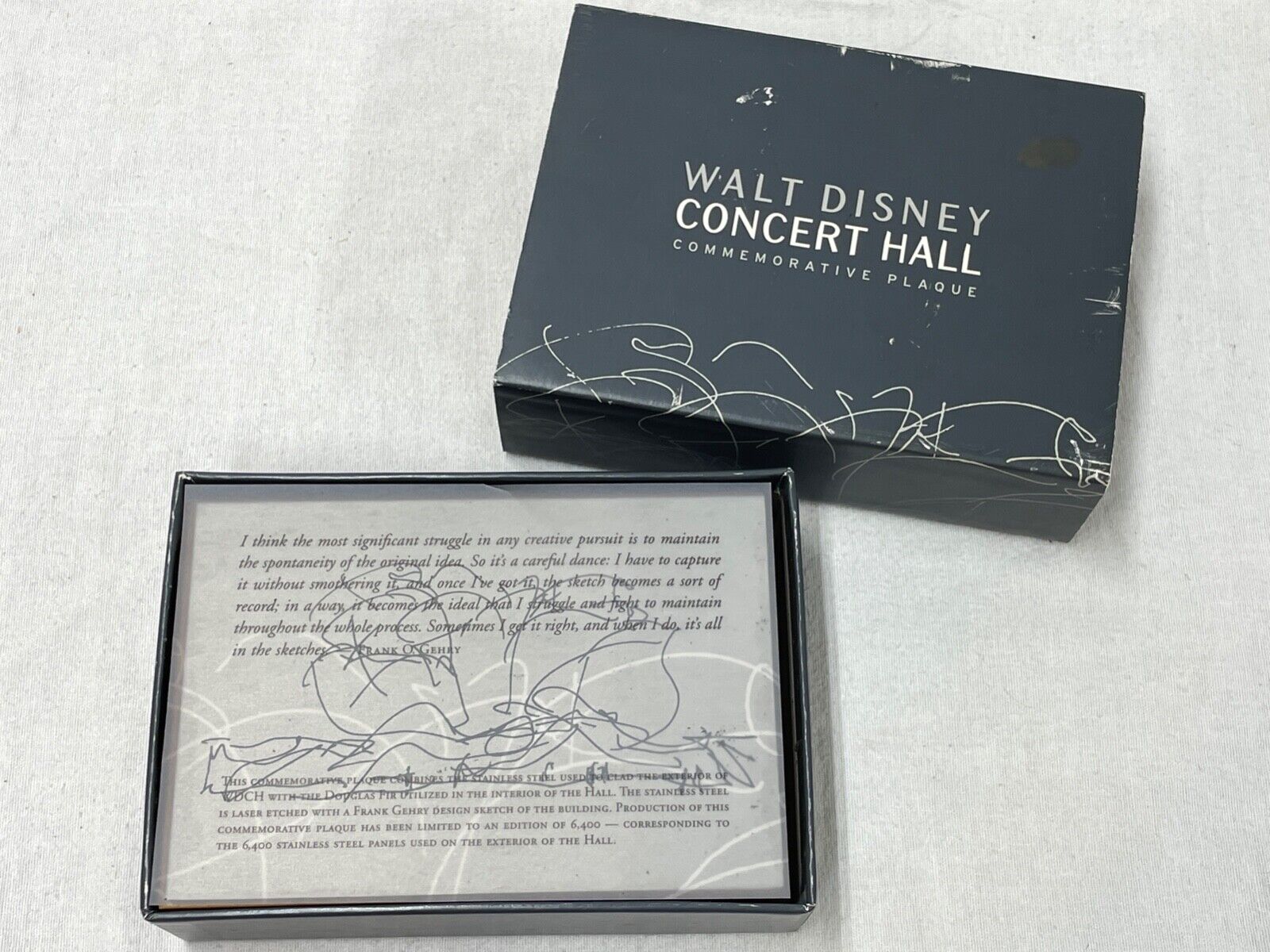 Disney Concert Hall Commemorative Plaque Frank Gehry Architecture Ltd. Edition