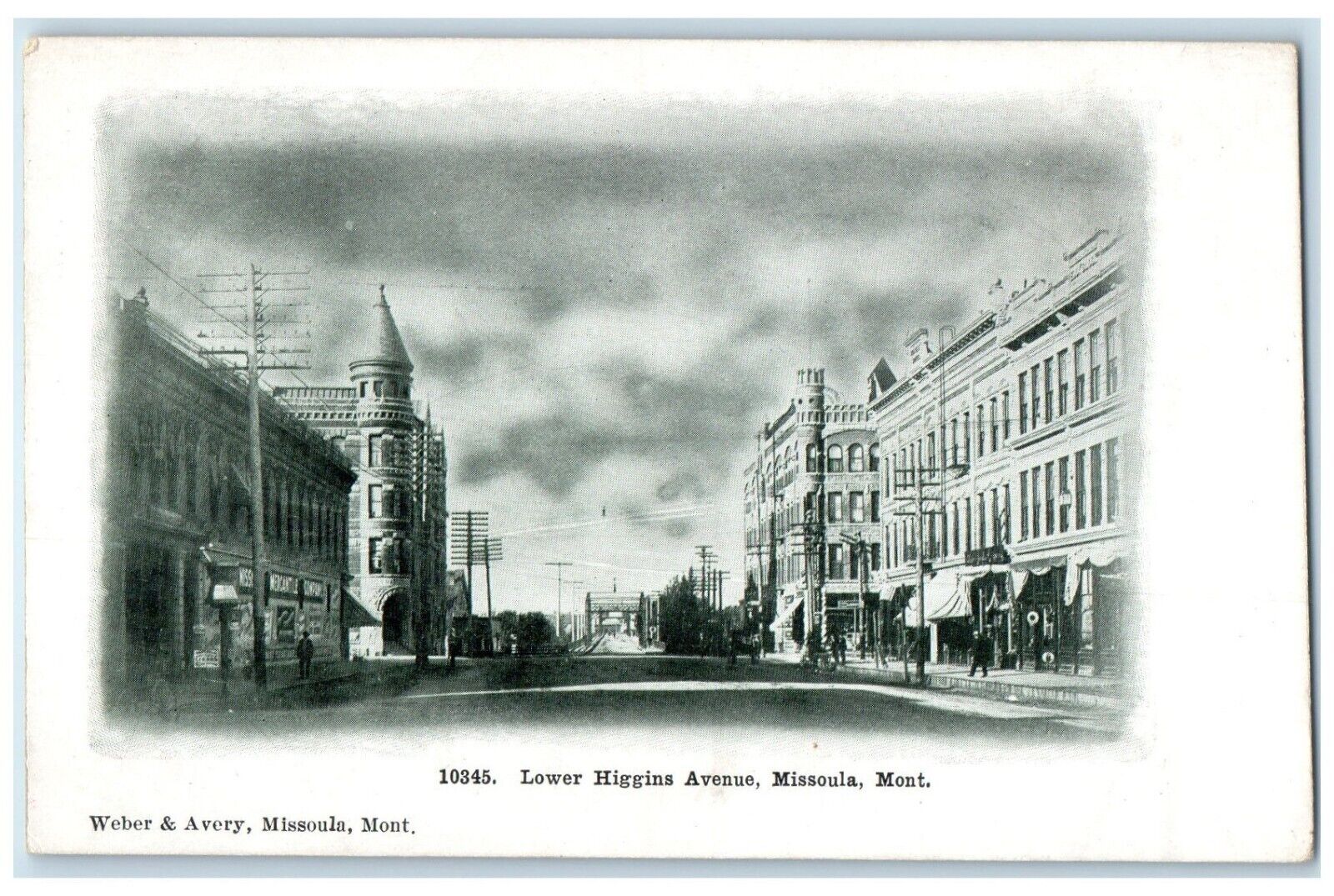 c1910 Lower Higgins Avenue Exterior Building Missoula Montana Vintage Postcard
