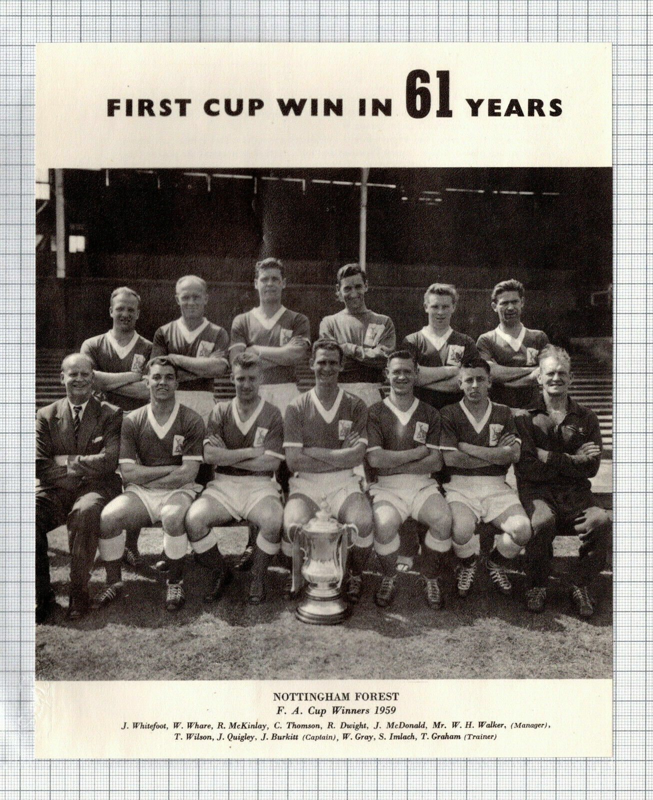 (2516) Nottingham Forest Football 1959  - 1960 Cutting