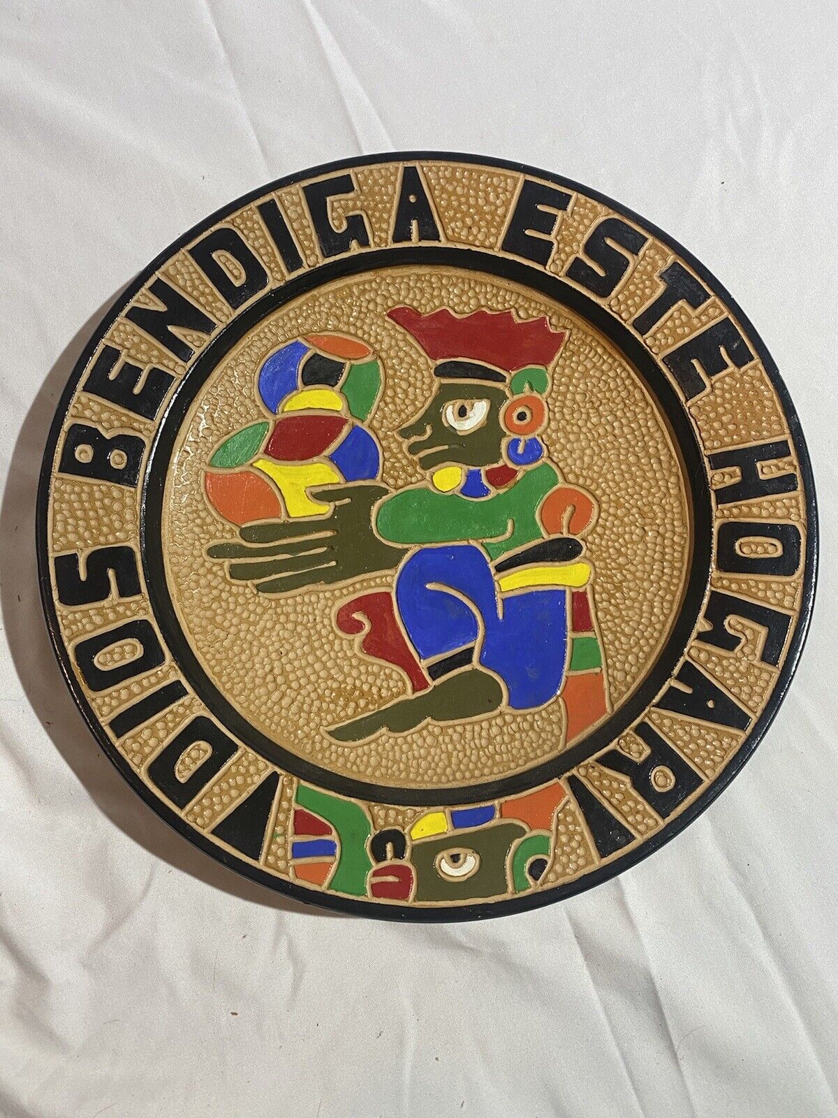 God Bless this home Plate Guatemala Circa 1980’s Dips Bendiga Este Hogar