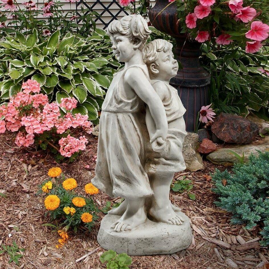 Family has Your Back Childhood Memories Older Sister Baby Brother Garden Statue