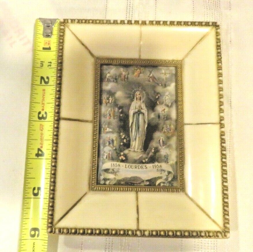 Lourdes 1858 To 1958 (Catholic-Mary)Printed Paper Framed 6\
