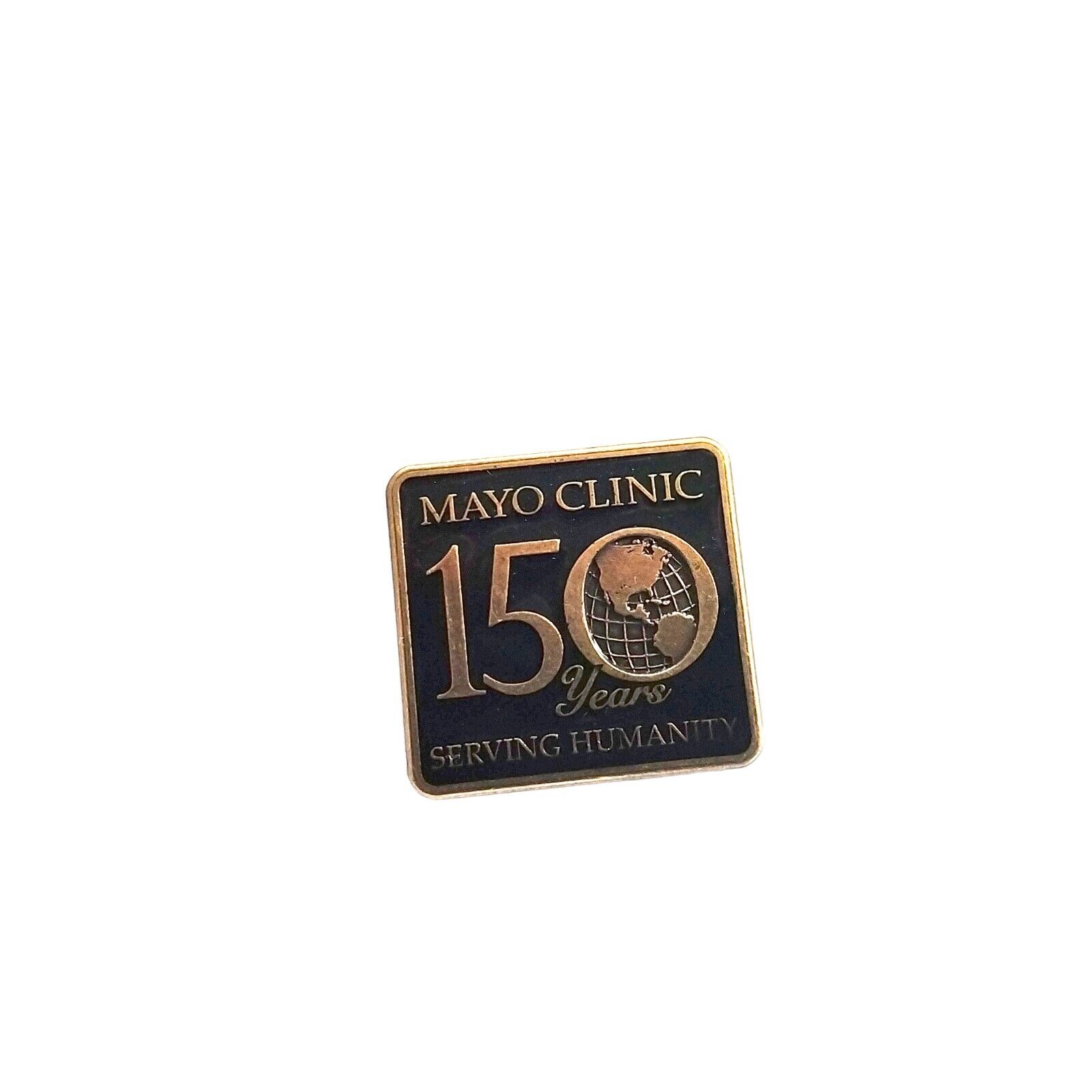Mayo Clinic 150 Years Serving Humanity Medical Screwback Hat Jacket Pin