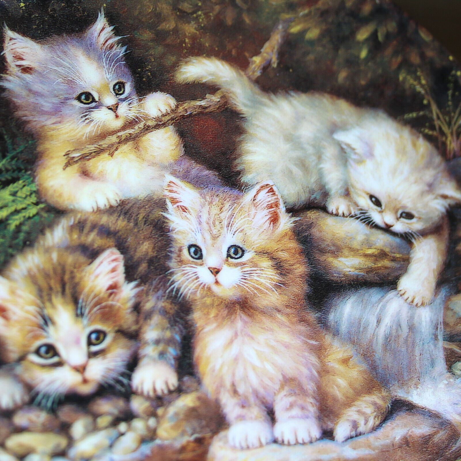 Bradford Am Seerosenteich VTG German ART #3516 Kittens Decorative Plate 7 3/4\
