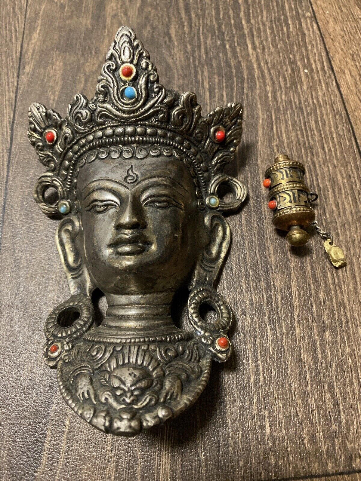 Vintage Old Rare Handmade Buddhist Goddess Tara Metal Figure Statue 