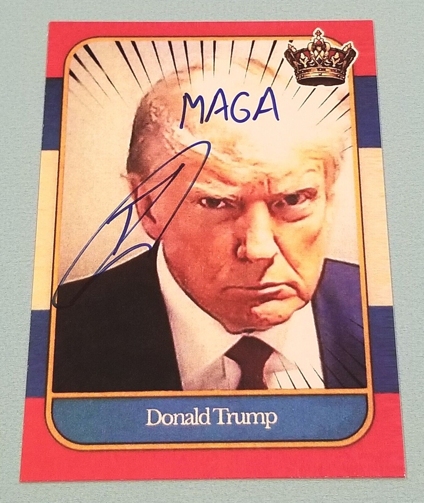 Robert O\'Neill Signed Autographed Donald Trump Mug Shot Card Navy Seal MAGA PSA