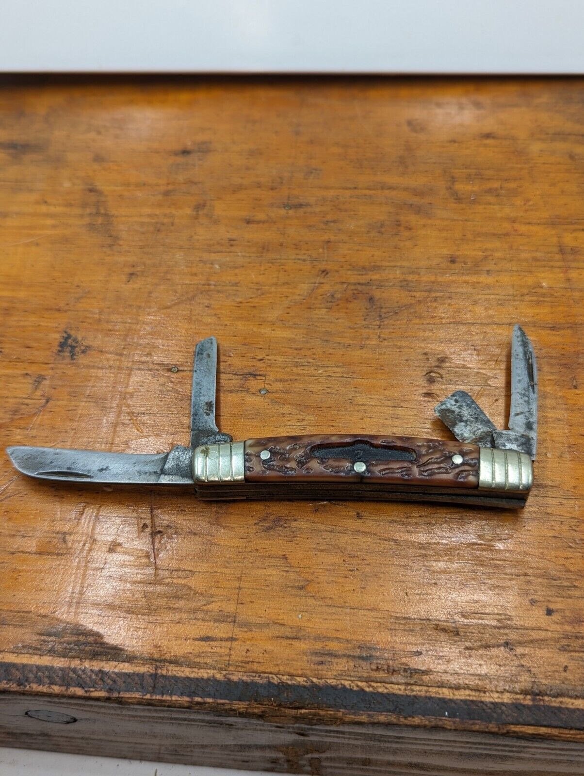 Vintage Boker TREE BRAND 6484, USA 4 Blade Folding Double Locking Pocket Knife