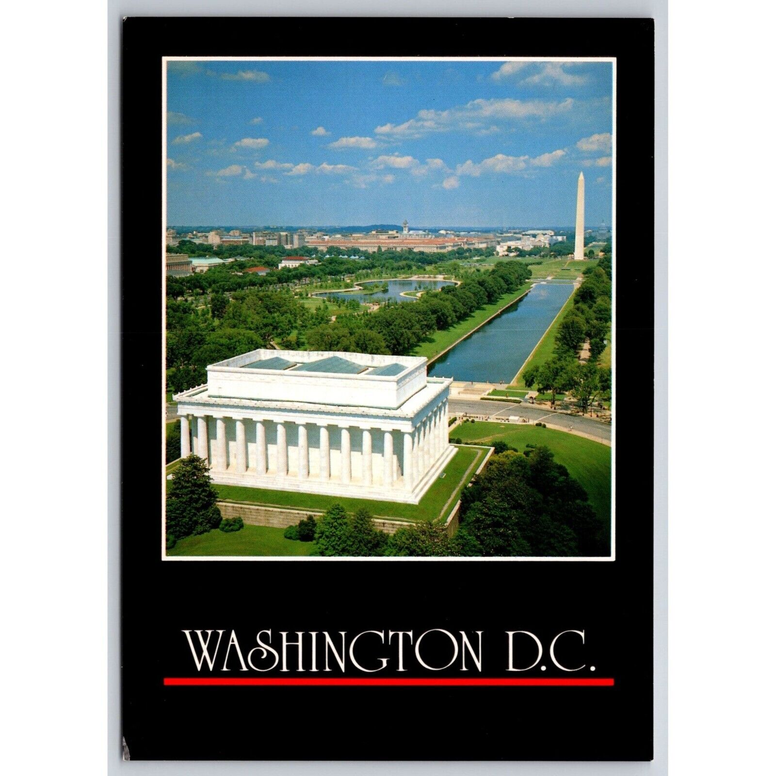 Postcard Vintage Washington DC Reflecting Memorials 0341