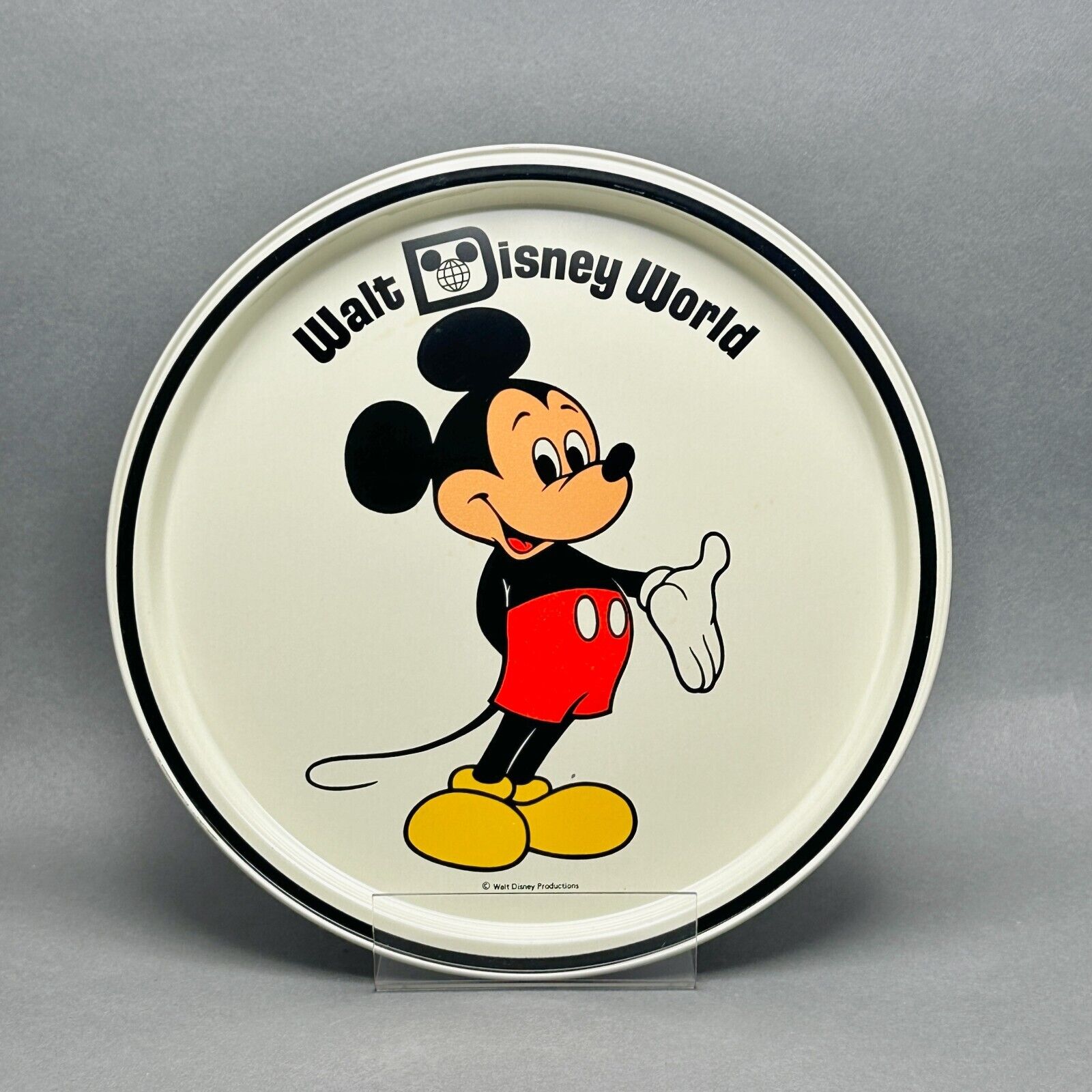 Vintage Walt Disney Production Walt Disney World Mickey Mouse Metal Serving Tray