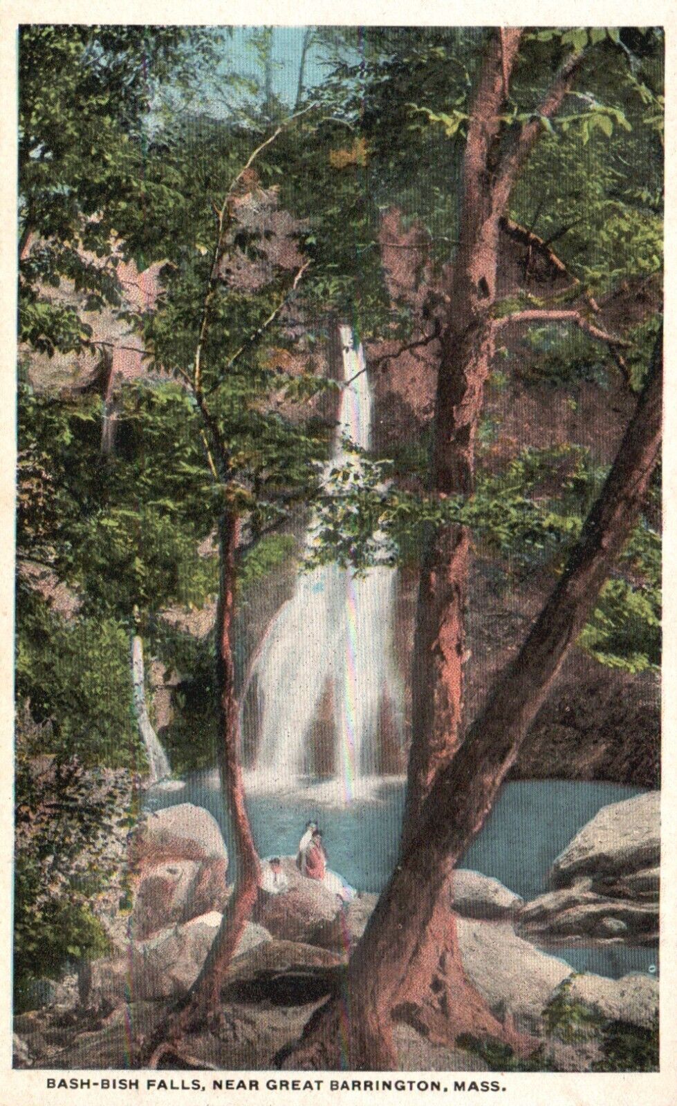 Postcard MA near Great Barrington Bash Bish Falls White Border Vintage PC G1881