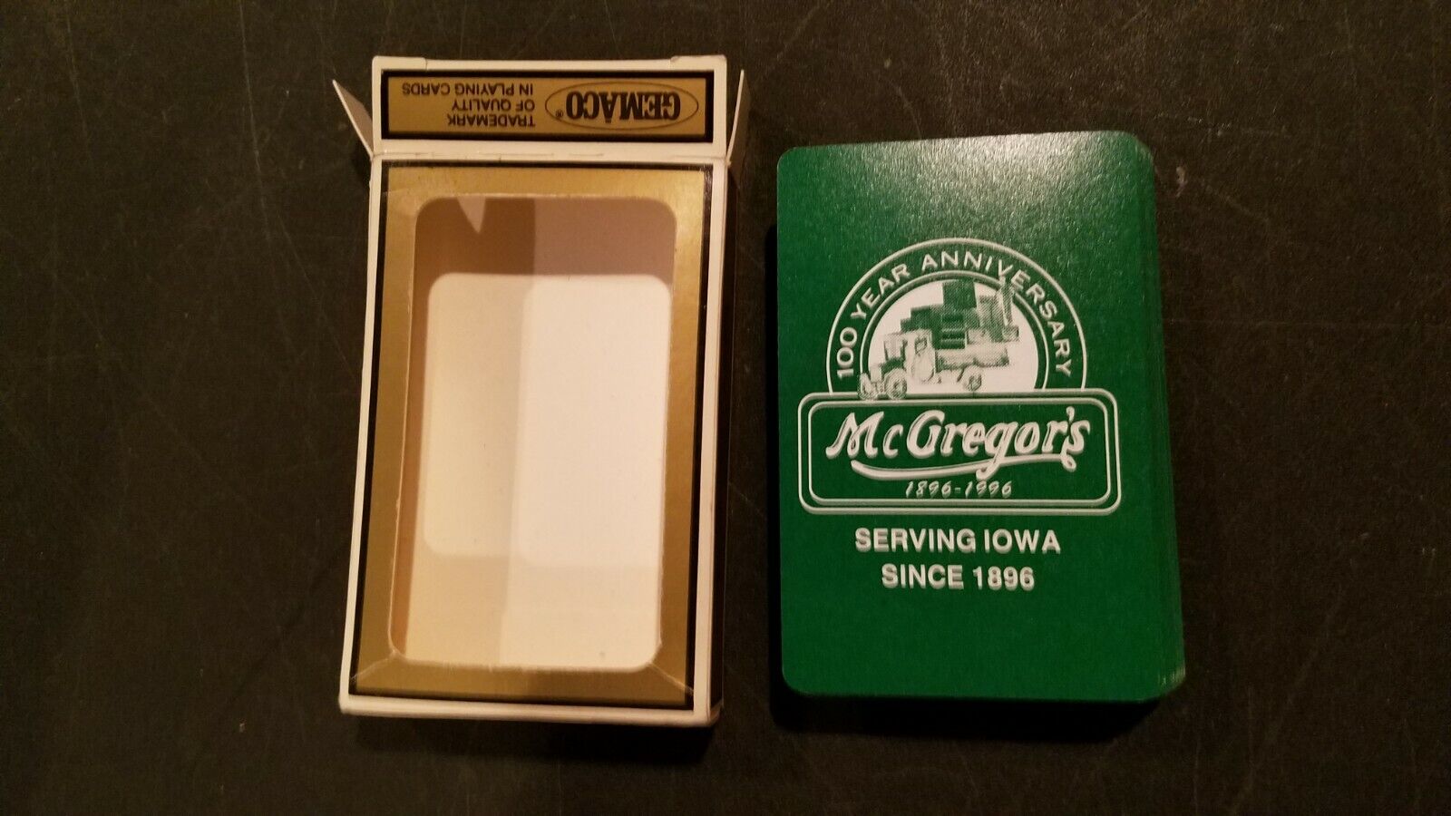 C2 VINTAGE PLAYING CARDS - McGregor TRUCKING CO., servicing  IOWA 1896 