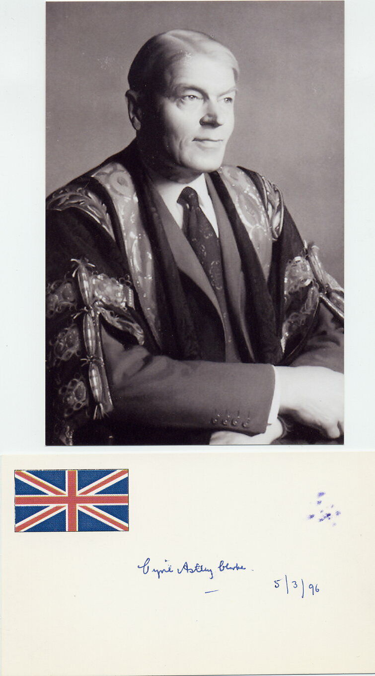 British Physician & Geneticist CYRIL A CLARKE Autographed Card from 1996 