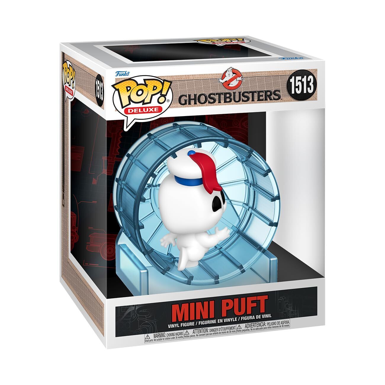 Ghostbusters Mini Puft in Wheel Funko Pop Deluxe + PROTECTIVE CASE