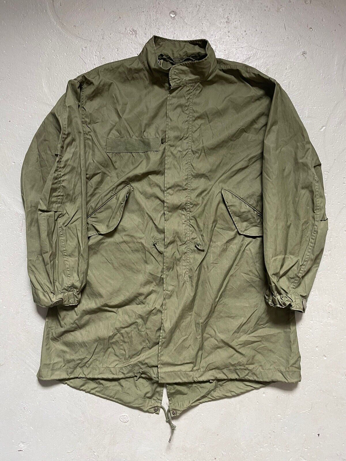 Vintage 1970s M-65 Fishtail US Military Parka Jacket Army Green Small-Regular