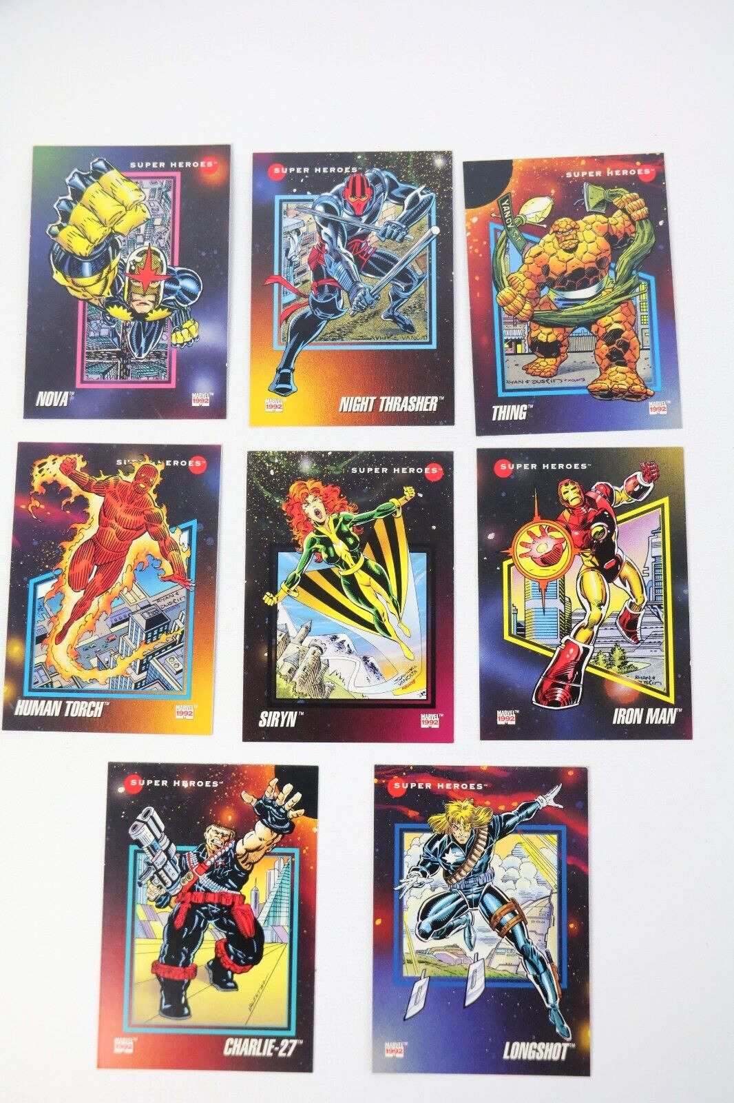 Vintage Lot of 8 Marvel Universe Series 3 Impel 1992 Superhero Trading Cards