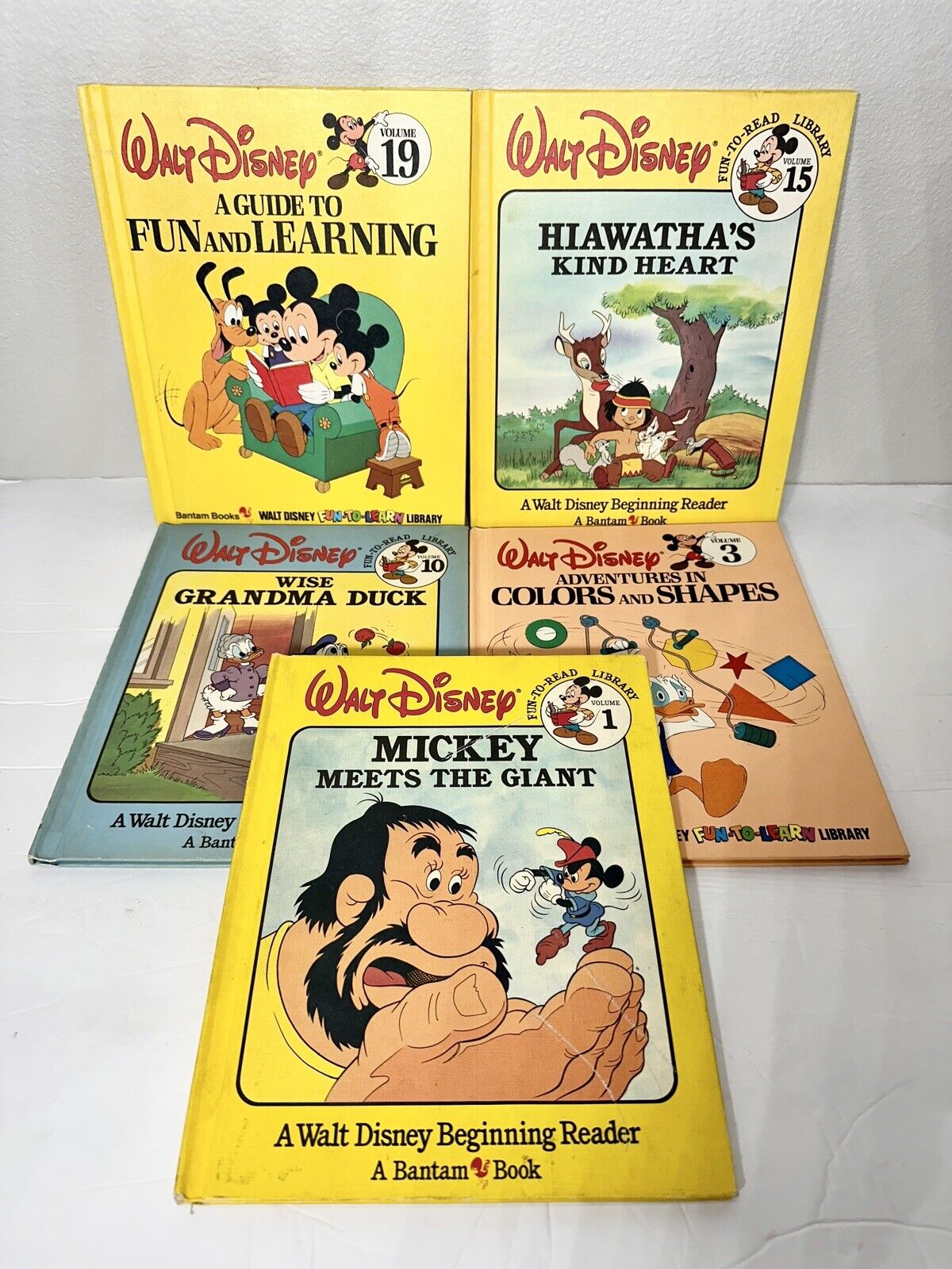 Vintage 1983 & 1986 Walt Disney FUN-TO-READ LIBRARY Beginner Reader Books Lot 5