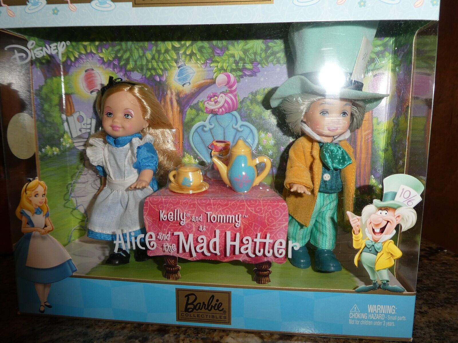 KELLY & TOMMY AS ALICE & THE  MAD HATTER GIFTSET 2002 MINT HIGHLY DETAILED NRFB