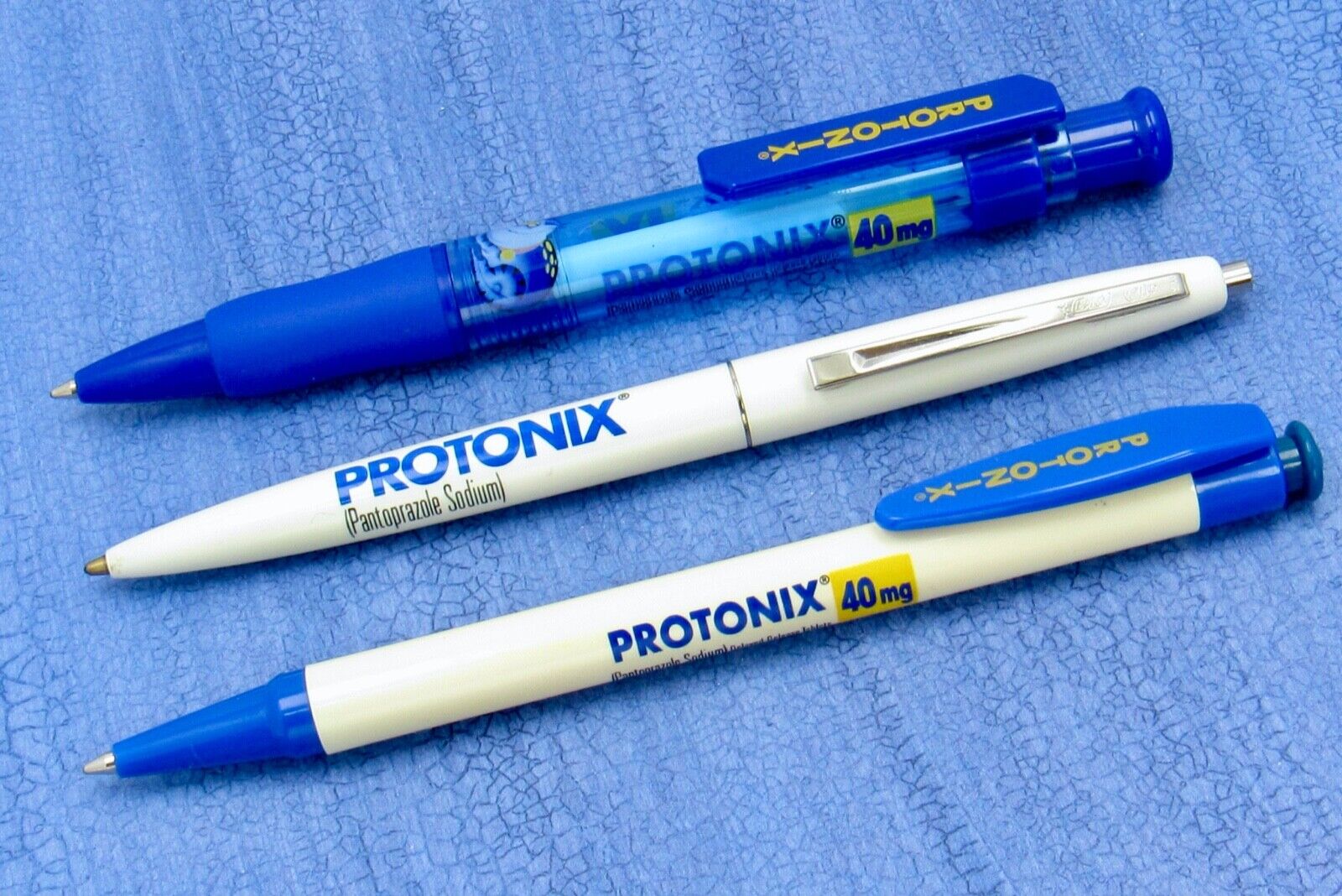 Rare Lot 3 Protonix Drug Rep Pharmaceutical Promo Advertising Pens 1 BIC Clic